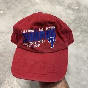 Philadelphia Phillies 5 In A Row Champions Red Adjustable Baseball Cap Hat 47’